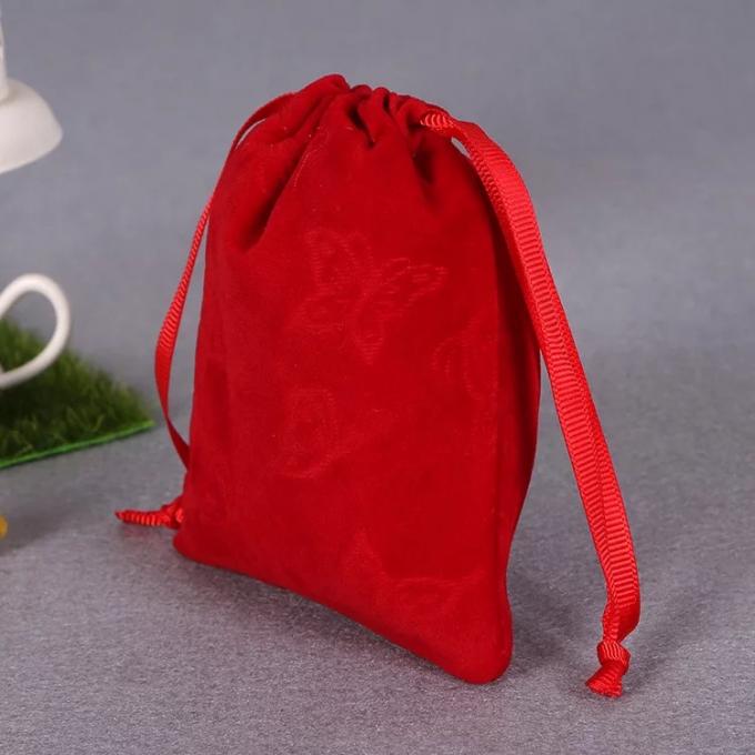 Bolso de lazo rojo impreso del algodón, bolso grande del lavadero del lazo de la lona
